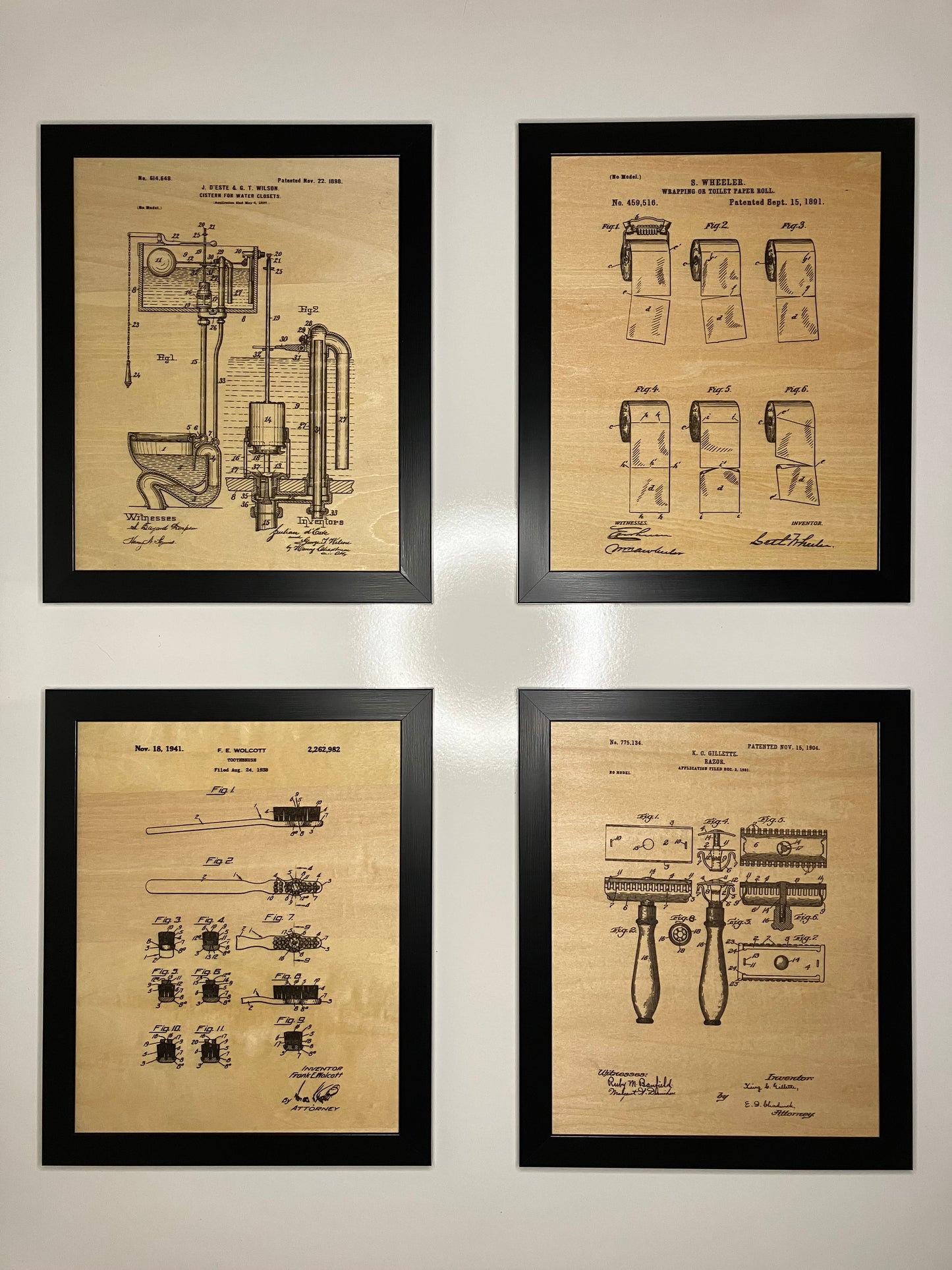 Bathroom Patent Drawing Set