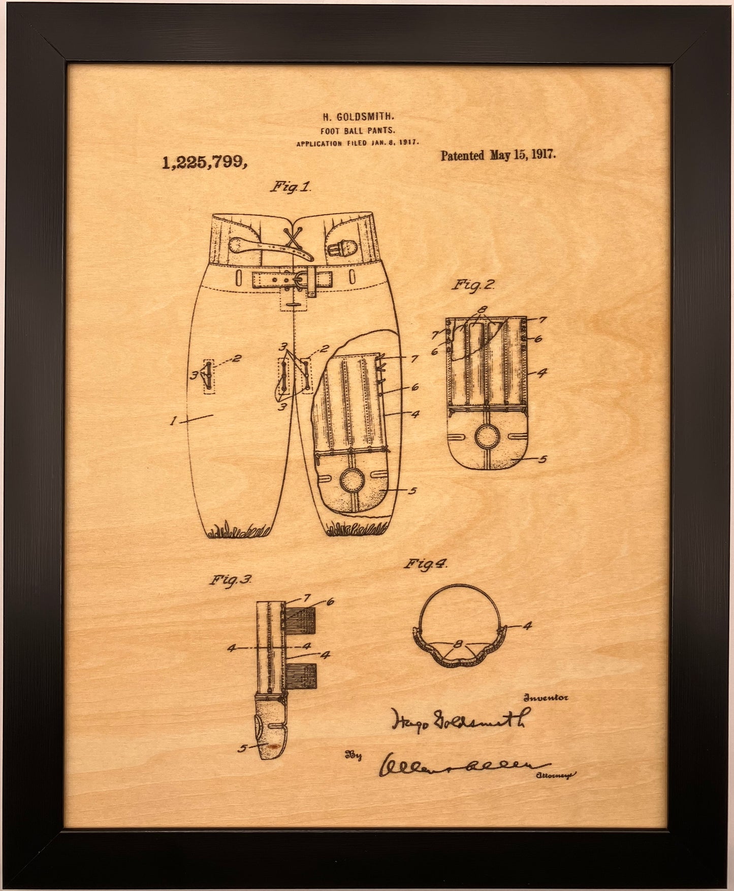 Football Patent Drawing Set