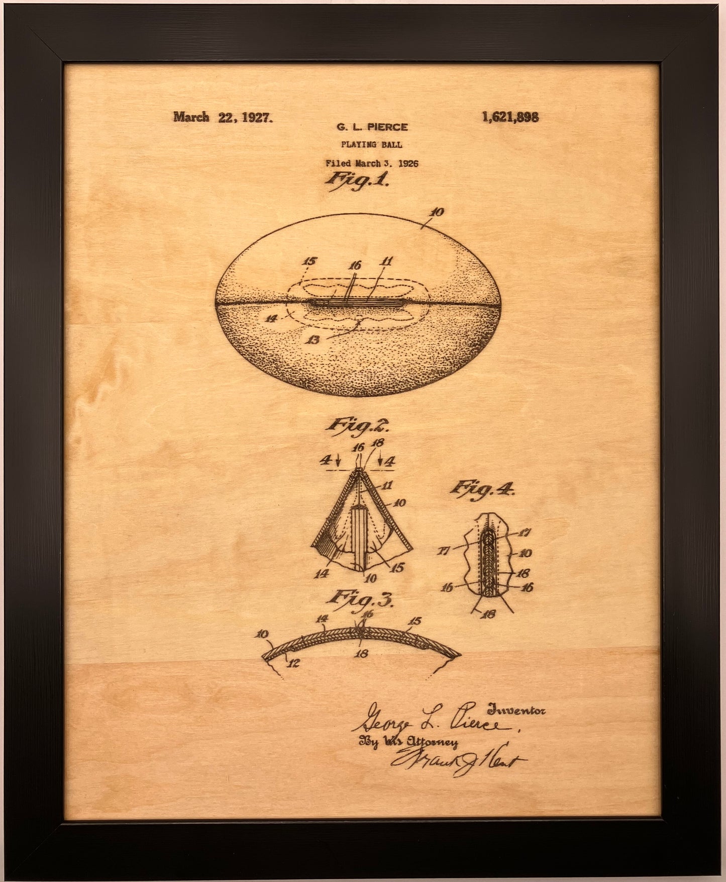 Football Patent Drawing Set