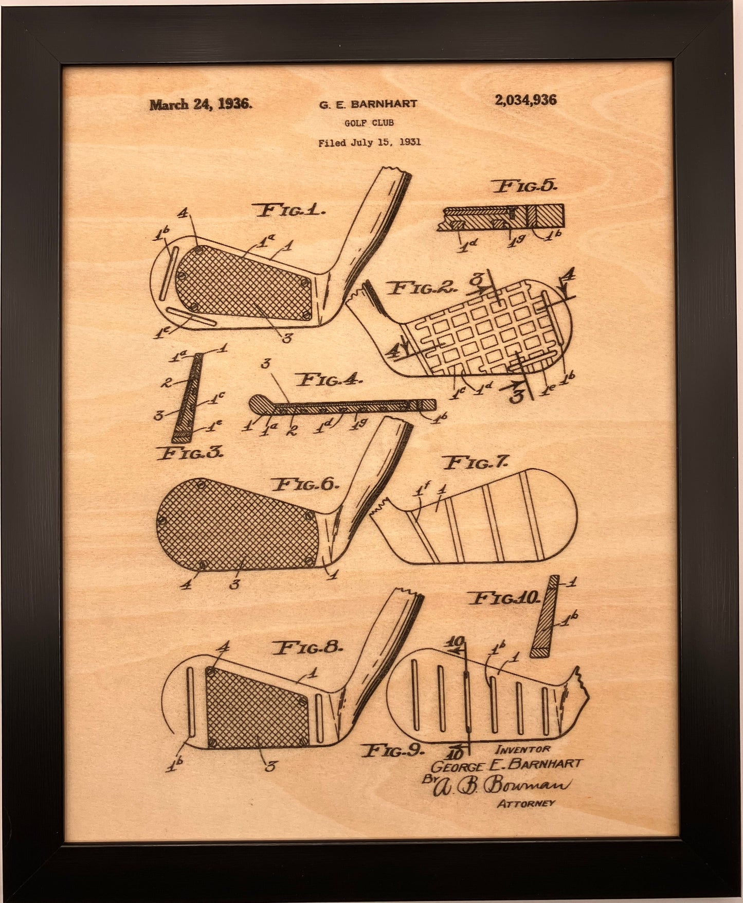 Golf Patent Drawing Set