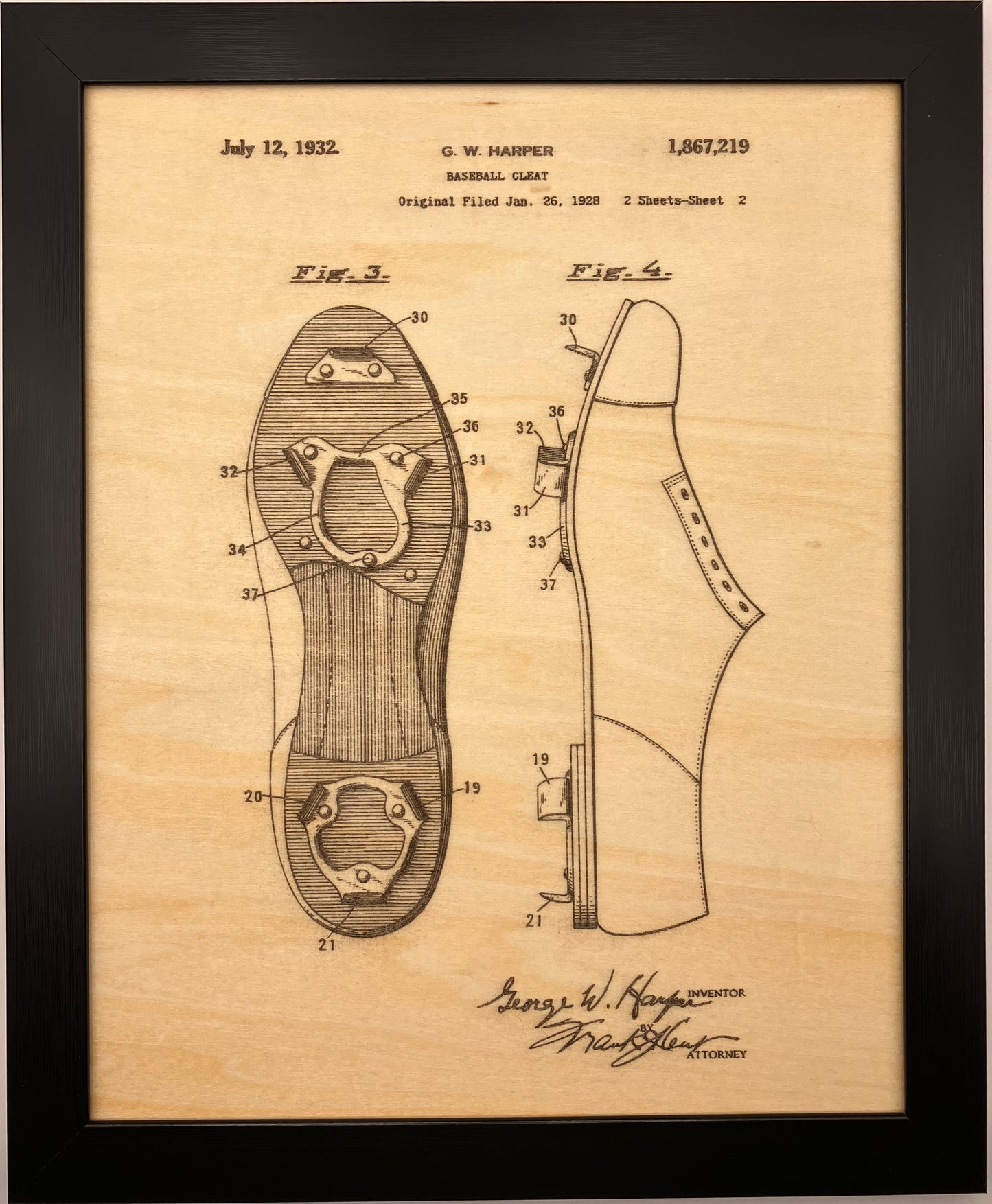 Baseball Patent Drawing Set